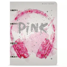 Тетрадь А5 80л " Bruno Visconti " 7БЦ на кольцах Pink style. Наушники, линия, блок - офсет 70г/м2, обложка- пластик, дизайнерский блок, сменный блок, скругленные углы