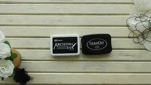 Сравнение штемпельных подушечек Archival Ink  и Stazon.