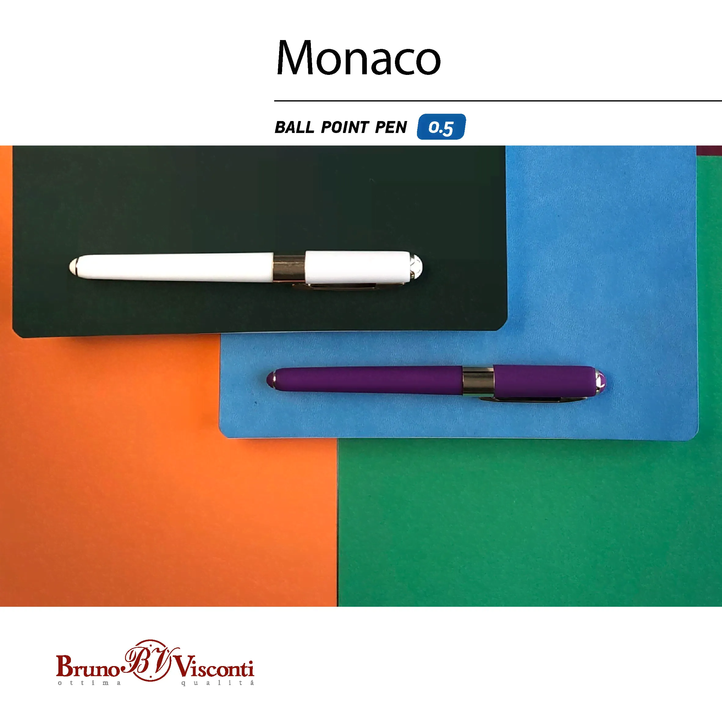 Ручка шариковая синяя 0,5мм Monaco фиолетовый корпус BRUNO VISCONTI 20-0125/12-1