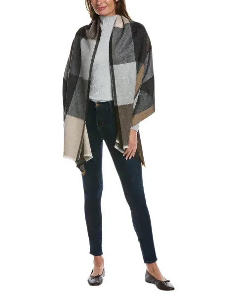 Bruno Magli Colorblocked Cashmere Wrap Women's Brown